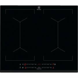 ELECTROLUX Encimera Inducción  EIV644, 4 zonas, Negro, acabado biselado Zona flexible