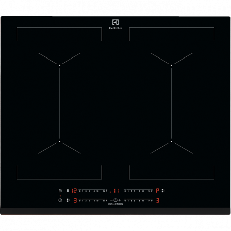 ELECTROLUX Encimera Inducción  EIV644, 4 zonas, Negro, acabado biselado Zona flexible