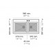 POALGI Fregadero doble instalación  SHIRA 96 2/S CONCRET, Dos cubetas, acabado sintético Mueble Más de 90 cm