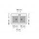 POALGI Fregadero doble instalación  SHIRA 80 2/S CONCRET, Dos cubetas, acabado sintético Mueble 90 cm