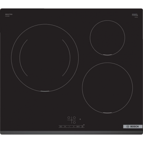 BOSCH Encimera inducción  PUJ631BB5E. 3 zonas. Negro. acabado biselado