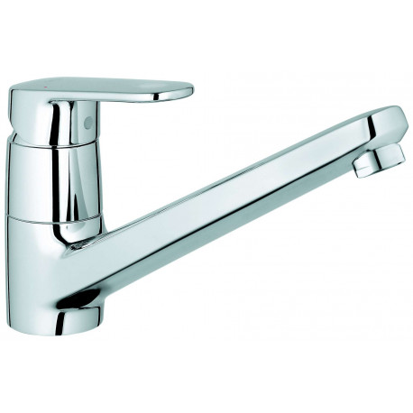 GROHE Grifo de cocina ** 32941002 EUROPLUS FREG.CAÑO BAJO FIJO GIRATOR, Cromo, Sobre encimera