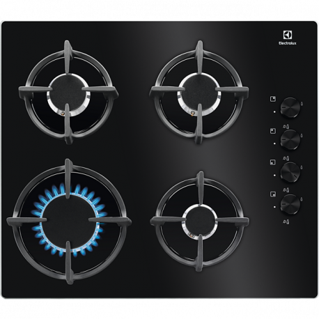 ELECTROLUX Encimera a gas  KGG6407K, 4 zonas, Negro,