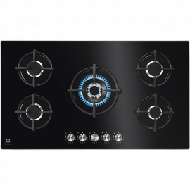 ELECTROLUX Encimera a gas  KGG95372K, 5 zonas, Negro,  Zona Gigante gas