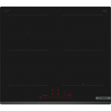 BOSCH Encimera Inducción  PVQ631HC1E, 4 zonas, Negro, acabado biselado