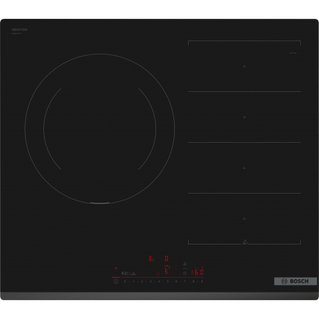 BOSCH Encimera Inducción  PXJ631HC2E, Flexible, Negro, acabado biselado