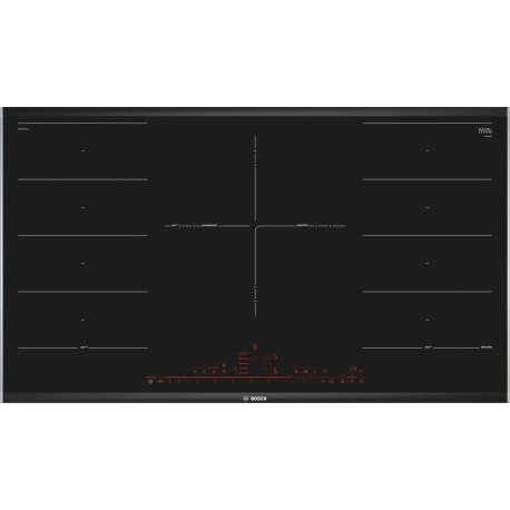 BOSCH Encimera Inducción  PXV975DV1E. Infinity, Flexible, Negro, acabado premium