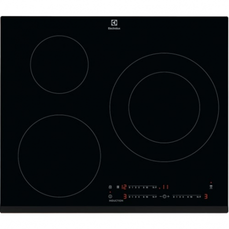 ELECTROLUX Encimera Inducción  EIT60342, 3 zonas, Negro, acabado biselado