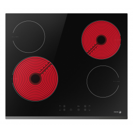 FAGOR Encimera Vitrocerámica  3VFT40AS, 4 zonas, Negro, acabado biselado