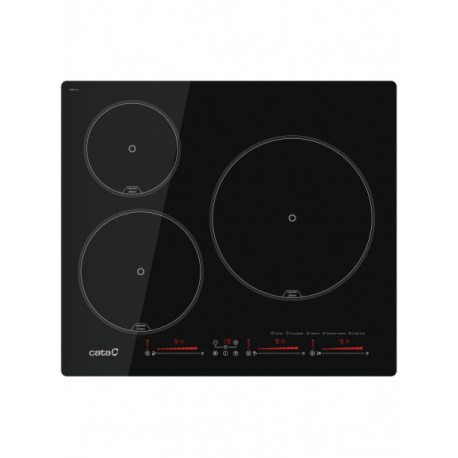 CATA Encimera Inducción  08063116. IBS 63032 220-240V 50-60Hz, 3 zonas, Negro,