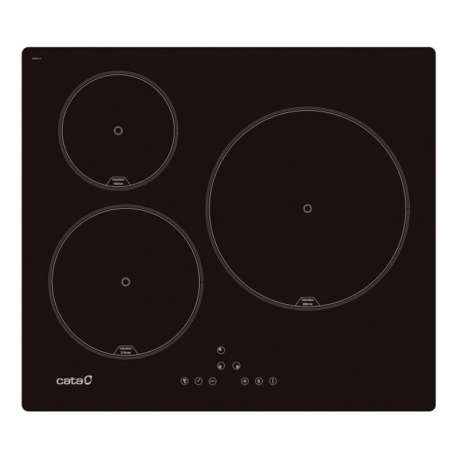 CATA Encimera Inducción  08063120. IB 6303E2 BK 220-240V 50-60Hz, 3 zonas, Negro,