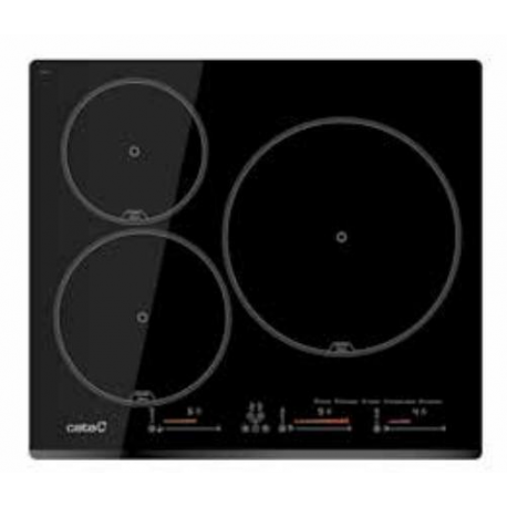 CATA Encimera Inducción  08063122. INSB 6003E2 BK 220-240V 50-60Hz, 3 zonas, Negro, acabado biselado