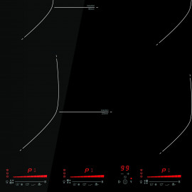 EDESA Encimera Inducción  EIM-6422 B /A. 922272052. 4 zonas, Negro, acabado biselado