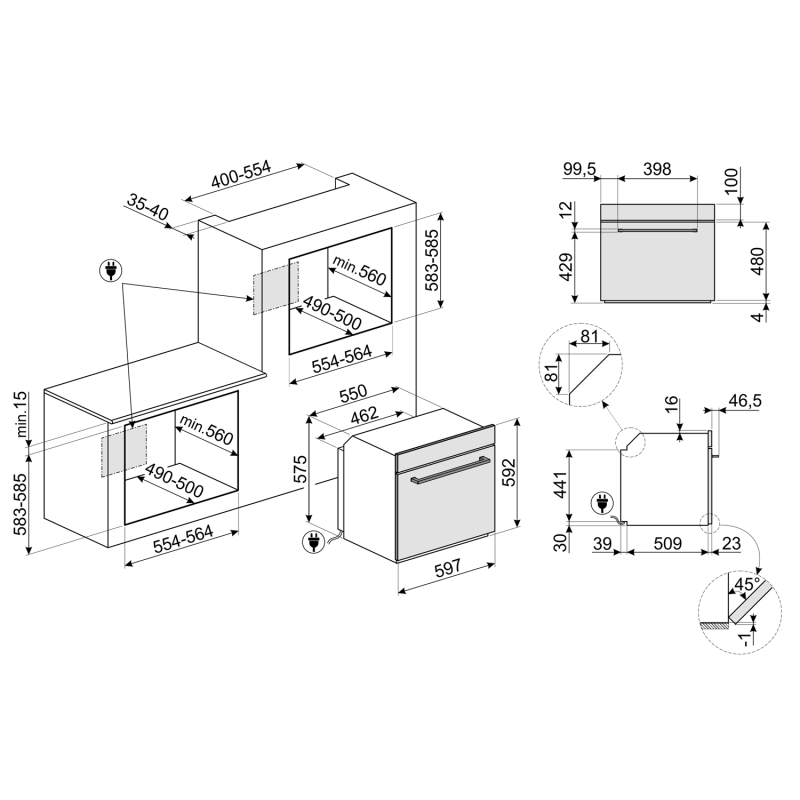 Духовой шкаф smeg sf6100vn1